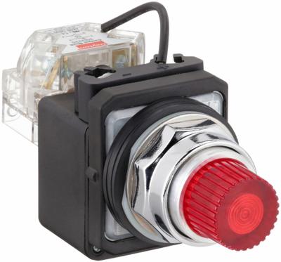 Dayton Pilot Light: 30 mm Panel Mounting Size, Red, LED - LED Pilot-Lights
