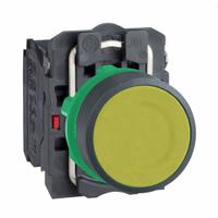SCHNEIDER Flush Push Button Operator: Non-Illuminated, Flush Profile, Non-Metallic, 22 mm, 1NO/1NC (MPN XB5AA55). Key specifications — Brand: SCHNEIDER; Action: Momentary; Series: XB5; Push Button Material Type: Non-Metallic.
