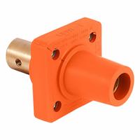 Single Pole Receptacle: Orange, Straight Taper Nose Mating, Half Round with Tapped Hole Termination (MPN 16R20-UO). Key specifications — Series: 16; Receptacle Gender: Female; Brand: LEVITON.