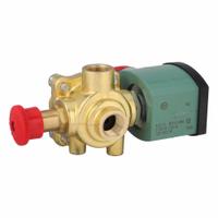 REDHAT Solenoid Valve: 4-Way, 3/8 in Pipe Size, 120V AC, Watertight/Without Junction Box, Brass Body (MPN 8342G003MS120/60DA). Key specifications — Pipe Size: 3/8 in; Voltage: 120V AC; Brand: REDHAT; Coil Enclosure: Watertight.