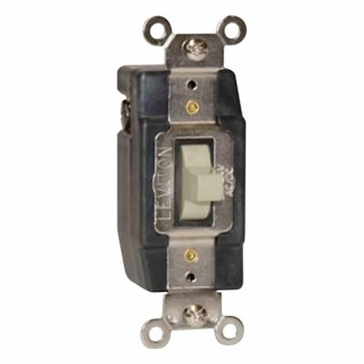 LEVITON Wall Switch: Toggle Switch, Single Pole/Double Throw, Momentary, Ivory - Toggle Wall Switches