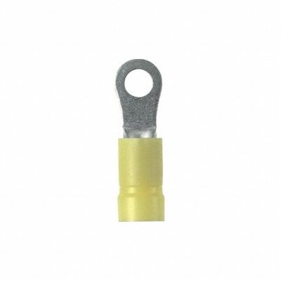 PANDUIT StrongHold(TM) EV10-10RB-Q Ring Terminal: Yellow, Vinyl Insulation, #10 Stud Size - Insulated Ring Terminals