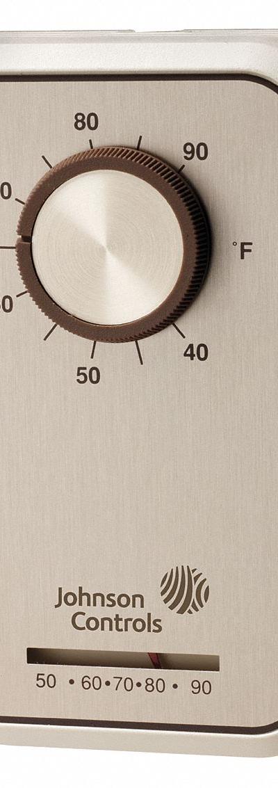 JOHNSON CONTROLS Line Volt Mechanical Tstat: Heat Only - Analog Thermostats