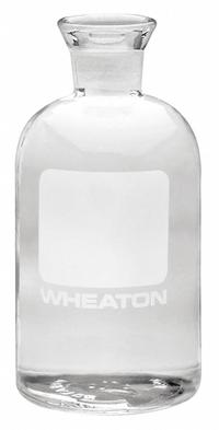 WHEATON BOD Bottle: 300 mL, Stopper, 143 mm, Colorless, Un-Numbered, Wide Mouth Size, USP (MPN 227498). Key specifications — Closure Type: Stopper; Mouth Size: Wide; Brand: WHEATON; Body Color: Colorless.