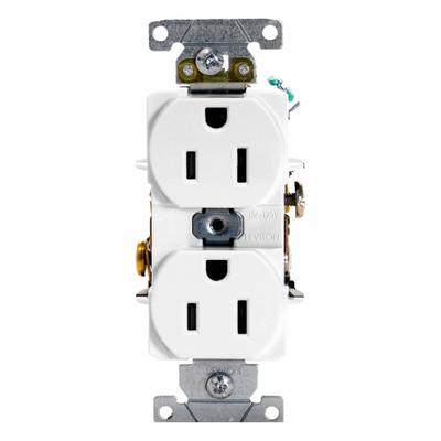 LEVITON Duplex Receptacle Outlet: Duplex, 5-15, White, 125V AC, 15 A - General Purpose Receptacles