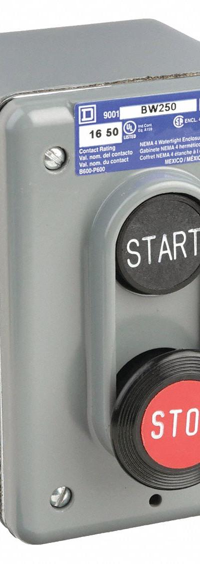 SQUARE D Control Station: Flush Push Button/Mushroom Head Push Button - Push-Button Control Stations