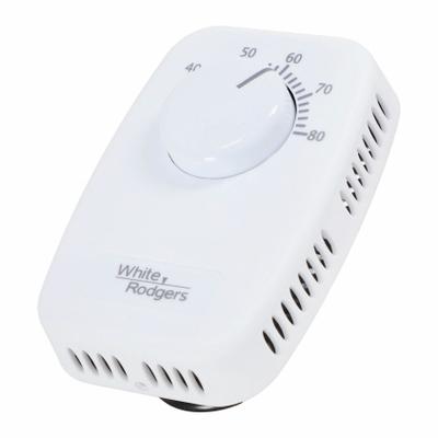 COPELAND THERMOSTAT: Heat Only, Heat-Off, 40° to 80°F, Exposed Dial, 120/240/277 V AC - Analog Thermostats