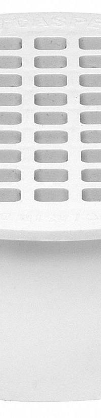 OATEY Floor Drain: 4 1/2 in Overall Dia, 4 1/2 in Grate Size, 4 in Nominal Pipe Size, Solvent Weld (MPN 43569). Key specifications — Color: White; Connection Type: Solvent Weld; Brand: OATEY.