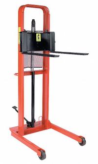 WESCO Stacker: 1,000 lb, 30 in L x 3 in W Fork, 48 in L x 32 1/2 in W x 75 in H Overall Dim, Adj (MPN 260041). Key specifications — Width Across Forks: 6 in to 24 in; Brand: WESCO.