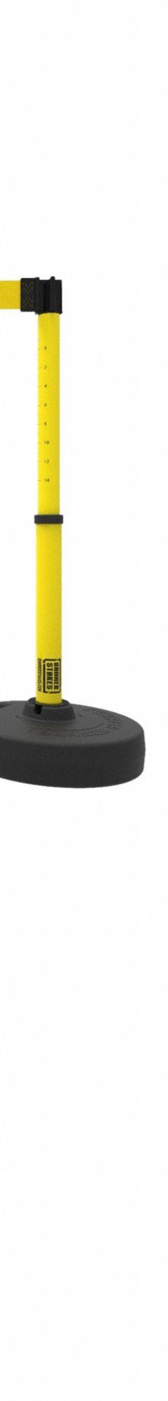 BANNER STAKES Retractable Belt Head: Yellow, 42 in Overall Ht, 15 ft Belt Lg, 2 1/2 in Belt Wd (MPN PL4075). Key specifications — attr193628: BANNER STAKES; attr983760: No Pattern; attr983762: Caution Do Not Enter; attr981605: (5) 15 ft Retractable Belts.