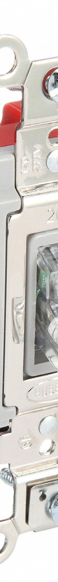 HUBBELL Wall Switch: Toggle Switch, Single Pole, Maintained, Clear, 120/277V AC, 20 A (MPN HBL1221ILC). Key specifications — Illuminated: Yes; Voltage Rating: 120/277V AC.