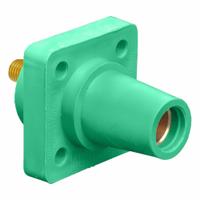 Single Pole Receptacle: Green, Straight Taper Nose Mating, Threaded Stud Termination, 400 A (MPN 16R24-UG). Key specifications — Series: 16; Receptacle Gender: Female; Brand: LEVITON.