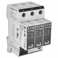 BUSSMANN Delta 480V,3P: Three Phase, 3 Poles, 20 kA Nominal Discharge Current, DIN-Rail Mounting (MPN BSPMA3480DLGR). Key specifications — Voltage: 120/208 VAC 3-Phase Wye; 277/480 VAC 3-Phase Wye; 347/600 VAC 3-Phase Wye; 240 VAC 3-Phase Delta; 480 VAC 3-Phase Delta; Mounting Style: DIN-Rail; Brand: BUSSMANN.