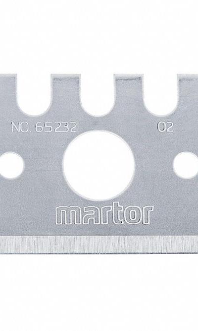 MARTOR Trapezoid Blade: 1 31/32 in Blade Lg, 3/4 in Blade Wd, 0.025 in Blade Thick - Straight-Edge Round-Tip Replacement Utility Blades