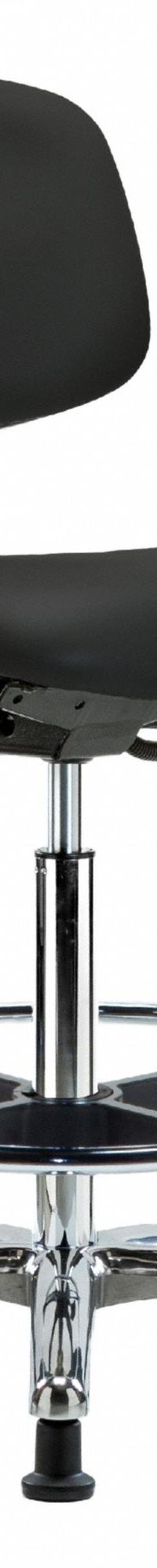 Cleanroom Task Chair: Vinyl, Armless, Ht Range 26 1/4 in to 36 in, 18 1/2 in Seat Wd, 17 in Seat Dp (MPN BR-NCR-VHBCH-CR-T0-A0-CF-RG-8540). Key specifications — Foot Support: Yes; Back Tilt Backward: 13.5°; Back Tilt Forward: 10.5°; Base Material: Aluminum; Brand: APPROVED VENDOR; Product Type: Cleanroom Task Chair; Cleanroom Class: ISO 5; ESD-Safe: Not ESD Safe.