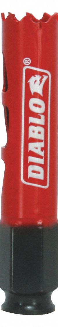 DIABLO Hole Saw: 11/16 in Saw Dia., 4 Teeth per Inch, 1 5/8 in Max. Cutting Dp, Bi-Metal (MPN DHS0688). Key specifications — attr1098070: 4; attr1098087: DIABLO; attr1098073: Snap-Lock Plus™.