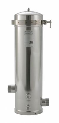 3M AQUA-PURE Water Filter Housing: 2 in, NPT, Female, 29 1/2 in Overall Ht, 12 in Overall Dia (MPN 4808714). Key specifications — Housing Material: 316L Stainless Steel; Housing Color: Silver; Brand: 3M AQUA-PURE.
