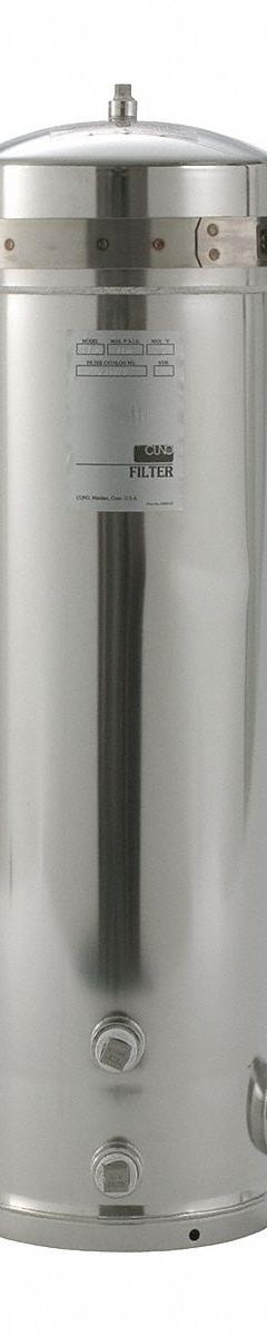3M AQUA-PURE Water Filter Housing: 2 in, NPT, Female, 29 1/2 in Overall Ht, 12 in Overall Dia (MPN 4808714). Key specifications — Housing Material: 316L Stainless Steel; Housing Color: Silver; Brand: 3M AQUA-PURE.