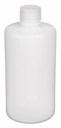 APPROVED VENDOR Laboratory Bottle: HDPE, 16.9 fl oz, 500 mL, Colorless, Closure Included, Unlined (MPN 9W698). Key specifications — Body Color: Colorless; Brand: APPROVED VENDOR; Pre-Cleaned: None; Closure Included: Yes.