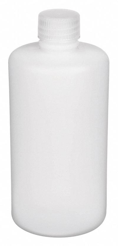 APPROVED VENDOR Laboratory Bottle: HDPE, 16.9 fl oz, 500 mL, Colorless, Closure Included - HDPE Narrow Mouth Round Lab Bottles