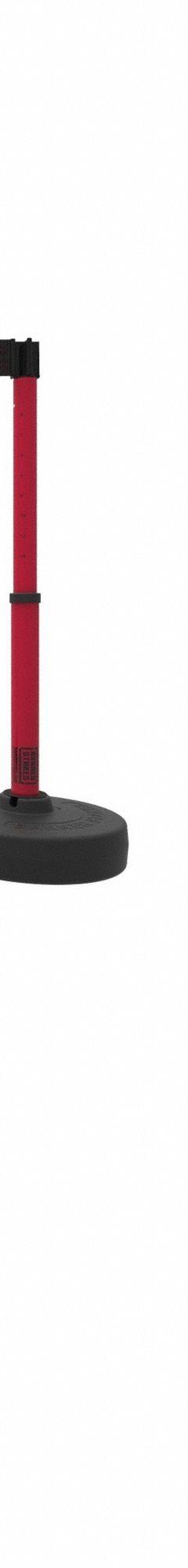 Belt Barrier System: 42 in Post Ht, 15 ft Belt Lg, Red, 4 No. of Posts, Message, Danger Messaging (MPN PL4011). Key specifications — Brand: BANNER STAKES; Base Shape: Round Flat; Belt Color: Red; Message: Danger Keep Out; Post Color: Red; Includes: (5) Bases; Belt Type: Message.