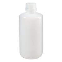 NALGENE Economy Bottle: HDPE, 32 fl oz, 1 L, Natural, 38-430 mm Screw Closure Size, Closure Included (MPN 312089-0032). Key specifications — Body Color: Natural; Closure Attached: Attached; Brand: NALGENE; Pre-Cleaned: None; Closure Included: Yes.