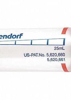 EPPENDORF Pipettor Tip: Sterile, 25,000 ul Capacity, Individually Wrapped, No Filter, Clear, 100 (MPN 0030089685). Key specifications — Brand: EPPENDORF; Color: Clear; Material: Biomedical Grade Plastic; Sterility: Sterile; For Pipette Type: Universal; Includes Filter: No Filter; Configuration: Individually Wrapped.