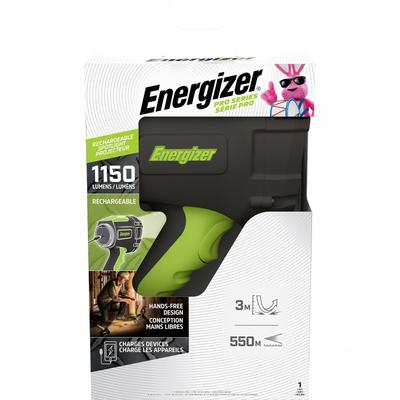 ENERGIZER Spotlight: Rechargeable, 1,150 lm Max., 7 hr Run Time at Max. Brightness - Rechargeable Spotlights
