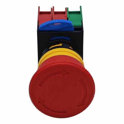Dayton Emergency Stop Push Button: Non-Illuminated, Mushroom Head Profile, Non-Metallic - Mushroom-Head Push Buttons