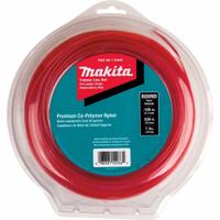 MAKITA Trimmer Line: Co-Polymer Nylon, 0.105 in Dia, 230 ft Overall Lg, Round, Red, 51 to 250 ft (MPN T-03442). Key specifications — Brand: MAKITA; Compatible Manufacturer Number: 391VJ6; Compatible Product Type: Trimmer Heads; Material: Co-Polymer Nylon.