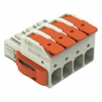WAGO Lever Wire Connector: 4 Port, 18 AWG – 4 AWG Solid Wire Size Range, 66 A, 600 V, 832 Series (MPN 832-1104/037-000). Key specifications — Brand: WAGO; Product Type: Female Pluggable Lever; Series: 832.
