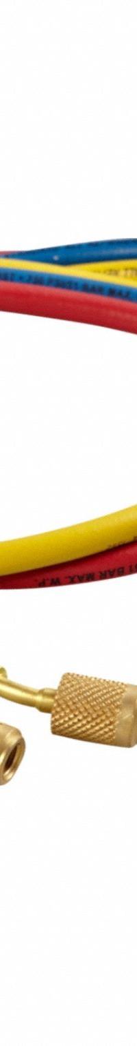 PRO-SET Hose Set: 5 ft Lg, 0° Angle, Blue/Red/Yellow, Nylon, 3 Hoses, Anti-Blowback Valve (MPN HS5A). Key specifications — Brand: PRO-SET; Includes Valve: Yes.