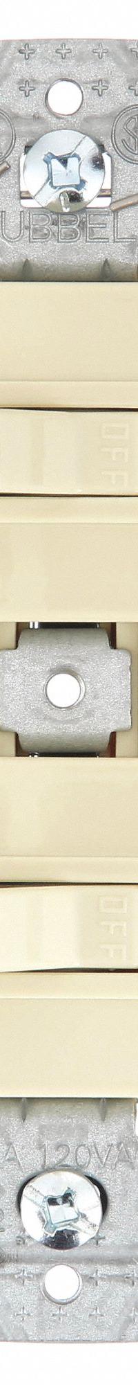 BRYANT Wall Switch: Toggle Switch, Single Pole/Double Throw, Maintained, Ivory, 120V AC, 15 A (MPN RC101I). Key specifications — Illuminated: No.