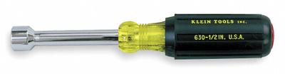 KLEIN TOOLS Hollow Round Shank Nut Driver: Straight, SAE, Without Magnetized Tip, Std - Standard Nut Drivers