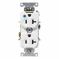 LEVITON Duplex Receptacle Outlet: Hospital Grade, Duplex, 5-20R, White, 125V AC, 20 A (MPN C8300-W)