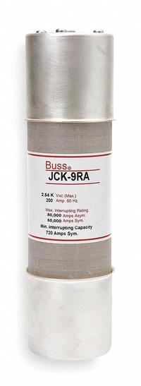 BUSSMANN Medium Voltage Fuse: JCK Series, R-Rated, 2.54 kV AC, 130 A, Time-Delay, Indicating (MPN JCK-4R). Key specifications — Series: JCK; Brand: BUSSMANN.