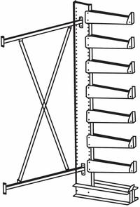 JARKE Cantilever Rack: Add-On, Medium-Duty, 38 3/4 in x 21 1/4 in x 84 in, Straight Arm (MPN QT501S36A). Key specifications — Arm Style: Straight; Brand: JARKE.