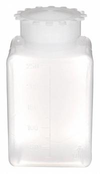APPROVED VENDOR Sampling Bottle: 250 mL, 8.45 fl oz, HDPE, Colorless, Rectangular, Translucent (MPN 226295-0250). Key specifications — Body Color: Colorless; Brand: APPROVED VENDOR; Closure Included: Yes; Graduated: Yes.