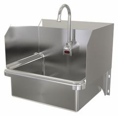 SANI-LAV Hands-Free Sink: 1 Stations, 7 in Bowl Dp, 17 in Bowl Lg, 14 in Bowl Wd, Faucet Included (MPN 707B.5). Key specifications — Includes Side Splash: Side Splash Included; Series: Stainless Steel Hand Wash Sink; Brand: SANI-LAV; Power Source: Battery Powered.