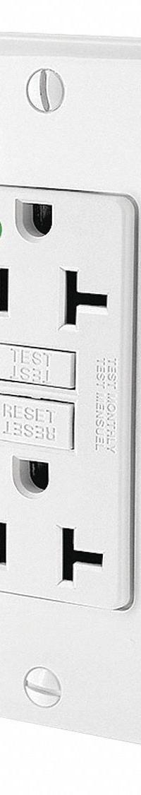 LEVITON GFI Receptacle: Hospital Grade Fed. Spec., Decorator Duplex, 5-20R, White, GFCI, 125V AC (MPN GFNT2-HGW)
