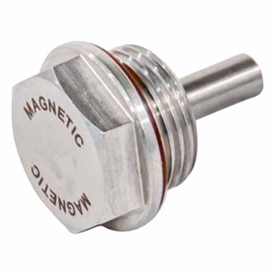 JW WINCO Threaded Plug: with Alnico Magnet, Stainless Steel, Fluorine Rubber Seal - Stainless Steel Threaded Plugs with Magnet