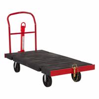 RUBBERMAID COMMERCIAL PRODUCTS Platform Truck: 2,500 lb, Black, Resin/Steel, (2) Rigid/(2) Swivel (MPN 2154629). Key specifications — attr1345828: Black; attr1345811: (2) Swivel; attr1345838: RUBBERMAID COMMERCIAL PRODUCTS.