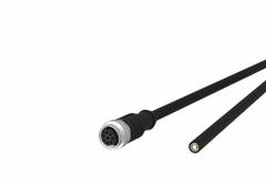 Sensor Cable: M12 Female Straight X Free End, 8 Pins, Black, PUR, 5 m Cable Lg, 2 A Max Current (A) (MPN 142MEA20050). Key specifications — Cable Jacket Color: Black; End 1 Gender: Female; End 1 Mounting Orientation: Straight; End 2 Connection Type: Free End; IP Rating: IPX7; Brand: METZ CONNECT; Wire Size: 22 AWG/32 AWG; Cable Jacket Material: PUR.