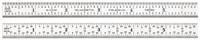 STARRETT Steel Rule: C416R-48, 48 in, 0.1 in Thick, 1/100 in/1/64 in, Chrome, Black, Rigid, Satin. Key specifications — attr939978: 1/100 in; attr934745: STARRETT; attr944509: Chrome; attr939993: Decimal; attr986193: Etched.