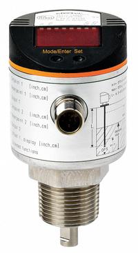 IFM Electronic Level Sensor: Guided Wave Radar, Vertical, For Water Media Type, 3/4 in NPT, NPT, Rod (MPN LR8300). Key specifications — Body Material: Stainless Steel; Mounting Orientation: Vertical; Stem Material: 316 Stainless Steel; Accuracy: +/-7 mm; Brand: IFM; Probe Material: 316 Stainless Steel; Nameplate Voltage: 18/30V DC; Probe Type: Rod.