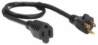 APPROVED VENDOR Extension Cord: Indoor Use, 2 ft Lg, Outlet, 5-15P, 16/3, SJT, Black, 13 A Current (MPN 5XFP7ID). Key specifications — Brand: APPROVED VENDOR; Temperature Rating: -4° to 221°F; NEMA Plug Configuration: 5-15P.