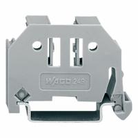 WAGO End Barrier: Clip-On Mount, Gray, DIN Rail 35x15/DIN Rail 35x7.5 (MPN 249-117). Key specifications — Compatible Manufacturer Model Number: 709; Compatible with Product Type: DIN Rail 35x15; Brand: WAGO; Mounting Type: Clip-On Mount.