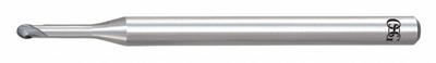 OSG Ball End Mill: Carbide, WXL Coated, 2 Flute, 3/16" Mill Dia, 3/16" LOC - Pencil-Neck Carbide Ball End Mills for Hardened Materials