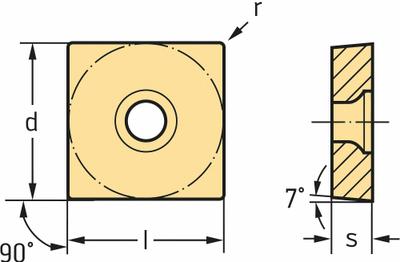 WALTER Square Turning Insert: SCGT3(2.5)2-MM4 - Square (S) Indexable Turning Inserts
