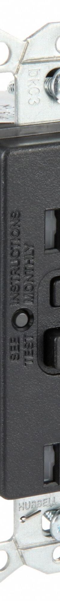 HUBBELL GFCI Receptacle: Duplex, 5-20, Black, GFCI, 125V AC, 20 A, 2 Pole / 3 Wire (MPN GFRTR20BLK)